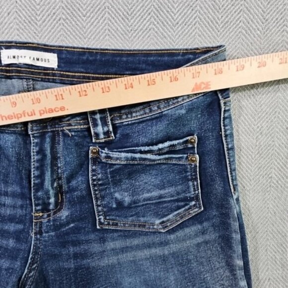 Almost Famous Jeans Women’s Size 13 Med Wash Boot Cut Denim Blue Stretch - Picture 14 of 16